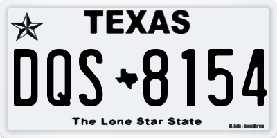 TX license plate DQS8154