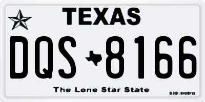 TX license plate DQS8166