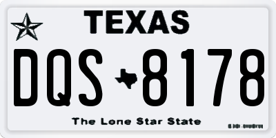 TX license plate DQS8178