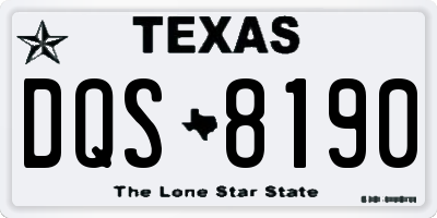 TX license plate DQS8190