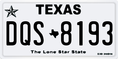 TX license plate DQS8193