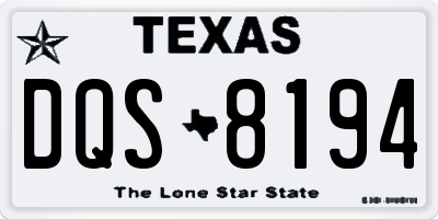 TX license plate DQS8194