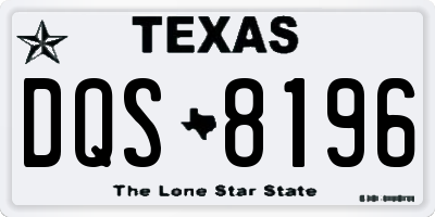 TX license plate DQS8196