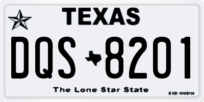 TX license plate DQS8201
