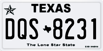 TX license plate DQS8231