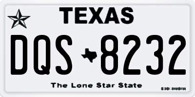 TX license plate DQS8232