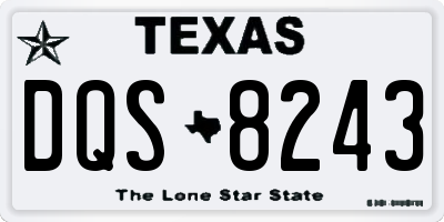 TX license plate DQS8243