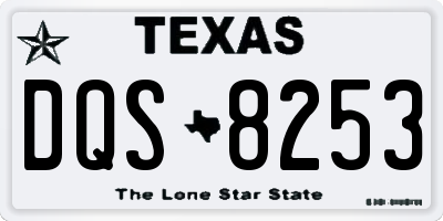 TX license plate DQS8253