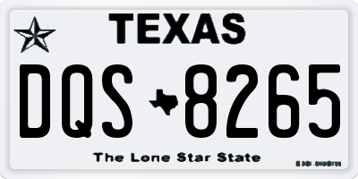 TX license plate DQS8265