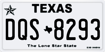 TX license plate DQS8293