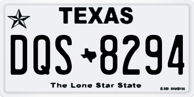 TX license plate DQS8294