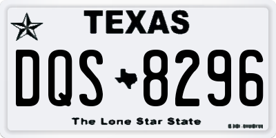 TX license plate DQS8296