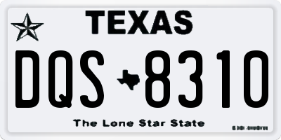 TX license plate DQS8310