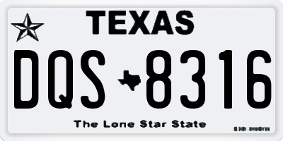 TX license plate DQS8316