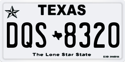 TX license plate DQS8320