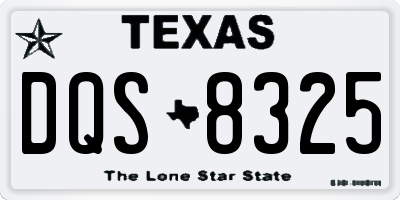 TX license plate DQS8325