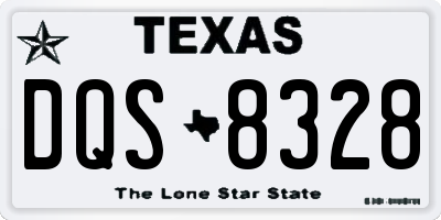 TX license plate DQS8328