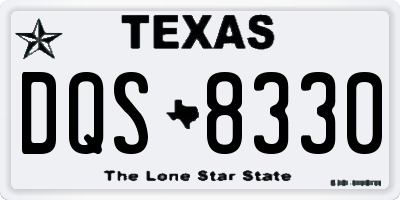TX license plate DQS8330