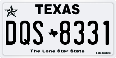 TX license plate DQS8331