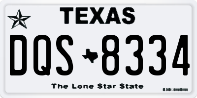 TX license plate DQS8334