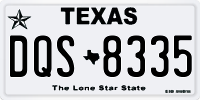 TX license plate DQS8335