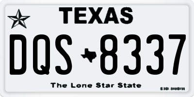 TX license plate DQS8337