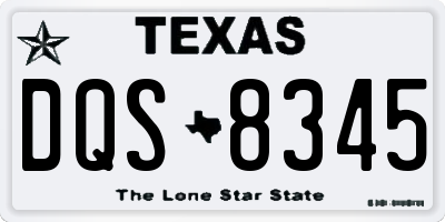 TX license plate DQS8345