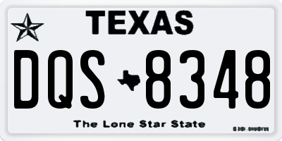 TX license plate DQS8348