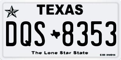 TX license plate DQS8353