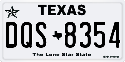 TX license plate DQS8354