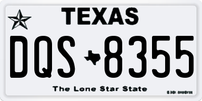 TX license plate DQS8355