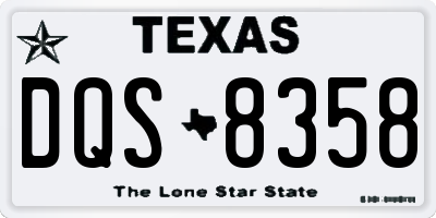 TX license plate DQS8358