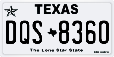 TX license plate DQS8360