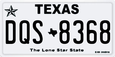 TX license plate DQS8368