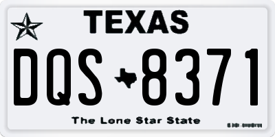 TX license plate DQS8371