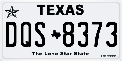 TX license plate DQS8373