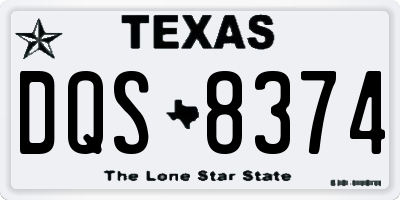 TX license plate DQS8374