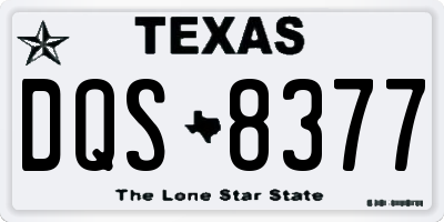 TX license plate DQS8377