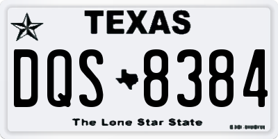 TX license plate DQS8384