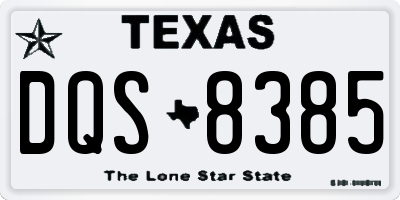 TX license plate DQS8385