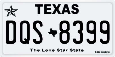 TX license plate DQS8399