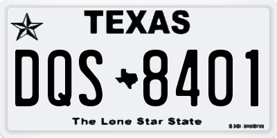 TX license plate DQS8401