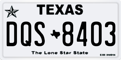 TX license plate DQS8403