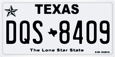 TX license plate DQS8409