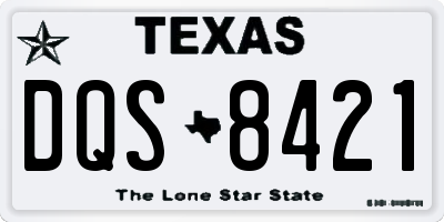 TX license plate DQS8421