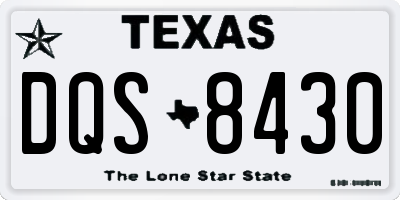 TX license plate DQS8430