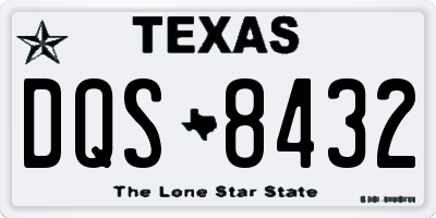 TX license plate DQS8432