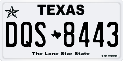 TX license plate DQS8443