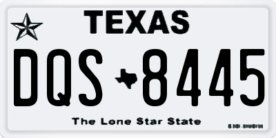 TX license plate DQS8445