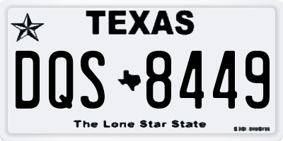 TX license plate DQS8449